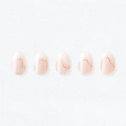 [ネイルチップ] Wave French (ショート/ OVAL)