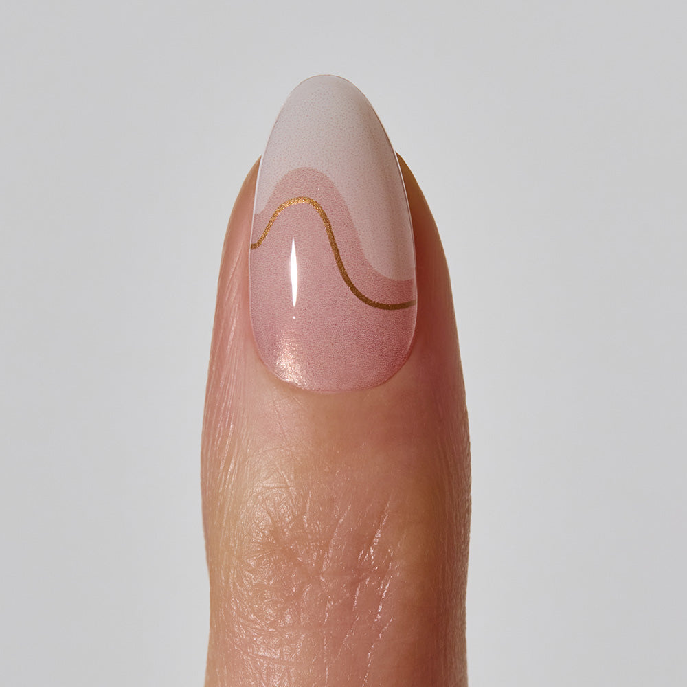 [ネイルチップ] Wave French (ショート/ OVAL)